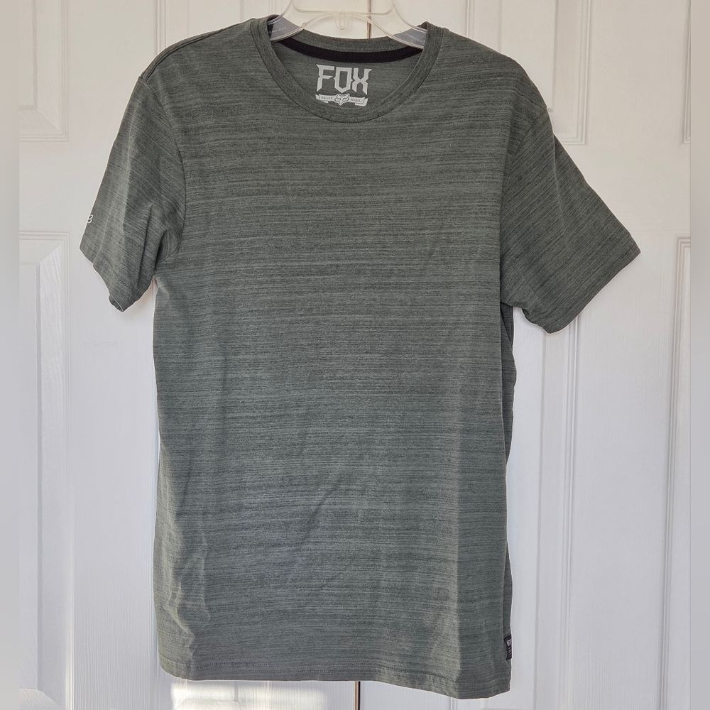 MEN'S FOX TRADE MARK PREMIUM LIGHT GREEN PIN STRIPED SHORT SLEEVE SHIRT MEDIUM